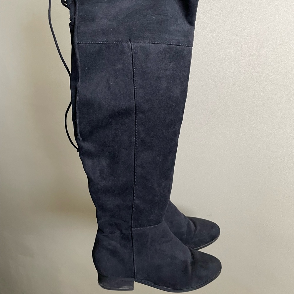 le chateau black over the knee suede boots